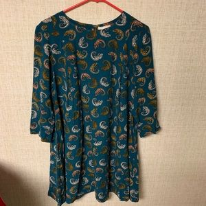 H&M green printed dress